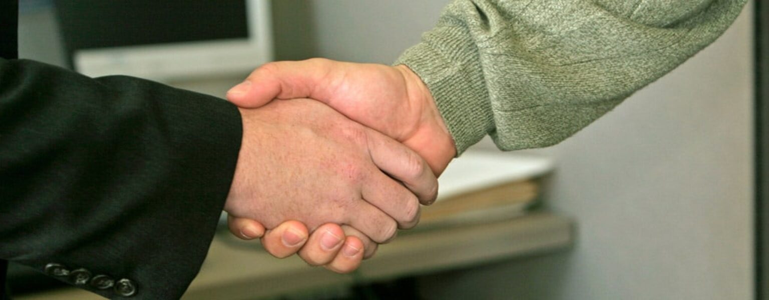 Two men shaking hands