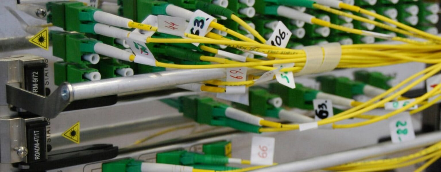 Servers and wires showing the Network Infrastructure Upgrade