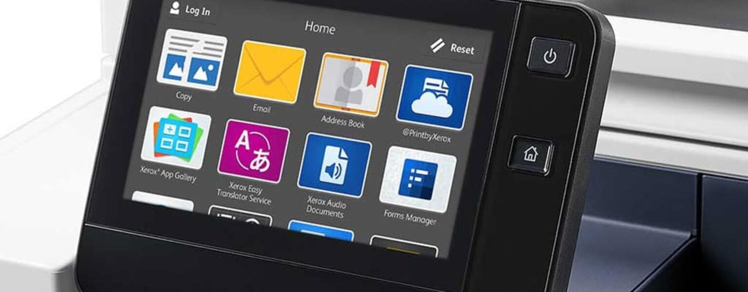 Close up of a Xerox VersaLink printer