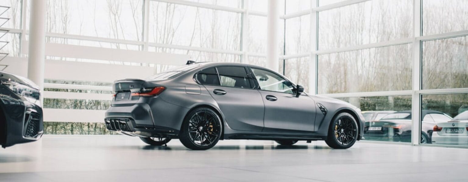 Car in an auto dealership