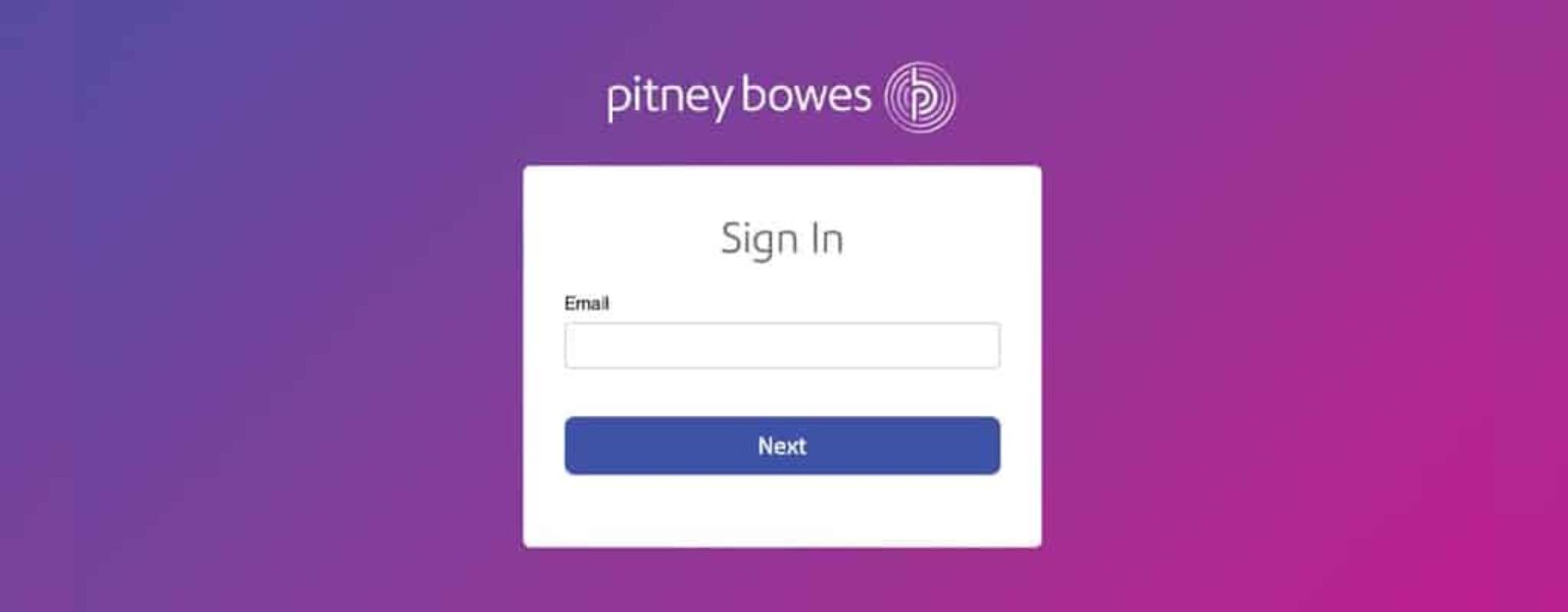A screenshot of the Pitney Bowes Shipping Software login