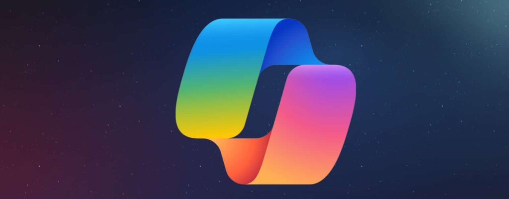 Microsoft Copilot logo in outer space